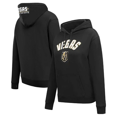 Women's Pro Standard Black Vegas Golden Knights Classic Chenille Pullover Hoodie