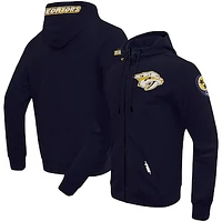 Men's Pro Standard Navy Nashville Predators Classic Chenille Full-Zip Hoodie Jacket