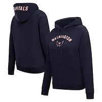 Women's Pro Standard Navy Washington Capitals Classic Chenille Pullover Hoodie