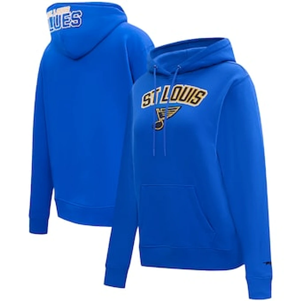 Women's Pro Standard Blue St. Louis Blues Classic Chenille Pullover Hoodie