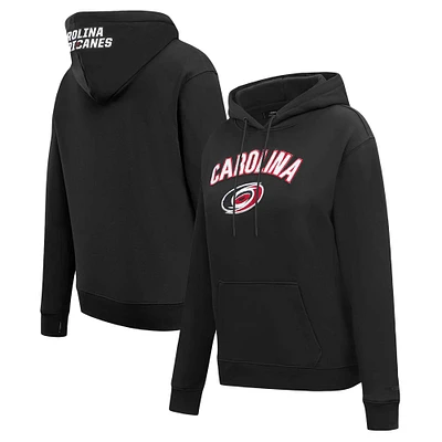 Women's Pro Standard Black Carolina Hurricanes Classic Chenille Pullover Hoodie