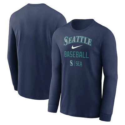 Men's Nike Navy Seattle Mariners Tri Code Diamond Long Sleeve T-Shirt