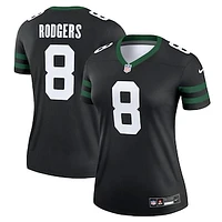 Women's Nike Aaron Rodgers Legacy Black New York Jets Alternate Legend Player Performance Top