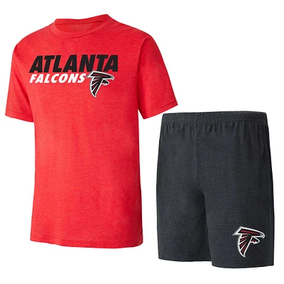 Men's Concepts Sport Black/Red Atlanta Falcons Meter T-Shirt & Shorts Sleep Set