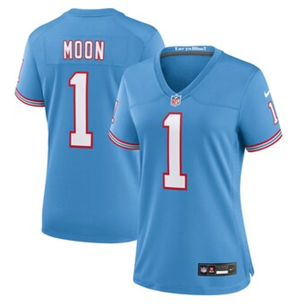 Women's Nike Warren Moon Light Blue Tennessee Titans Oilers Throwback Retired Player Game Jersey