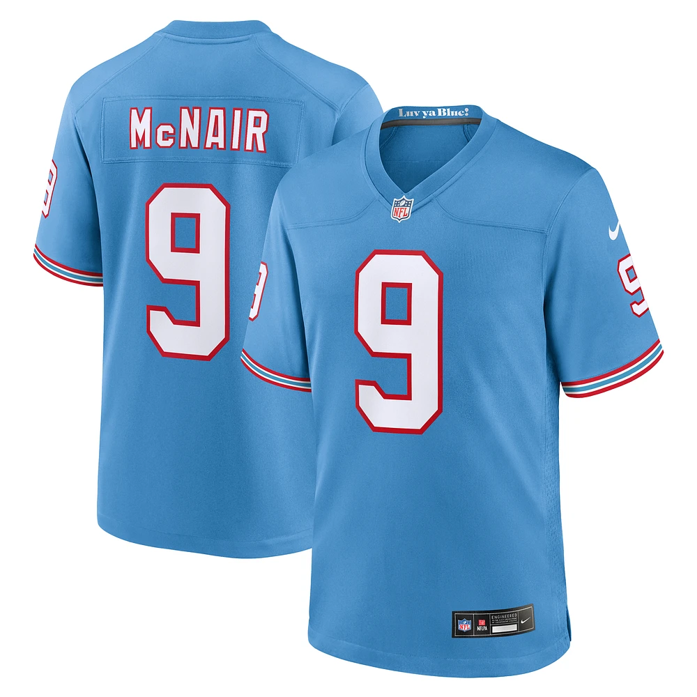 Men's Nike Steve McNair Light Blue Tennessee Titans Oilers Throwback Retired Player Game Jersey