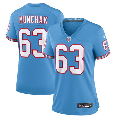 Women's Nike Mike Munchak Light Blue Tennessee Titans Oilers Throwback Retired Player Game Jersey