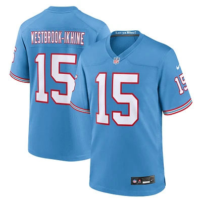 Men's Nike Nick Westbrook-Ikhine Light Blue Tennessee Titans Oilers Throwback Player Game Jersey