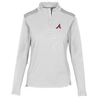 Women's Levelwear  White Atlanta Braves Daybreak Insignia 2.0 Quarter-Zip Pullover Top
