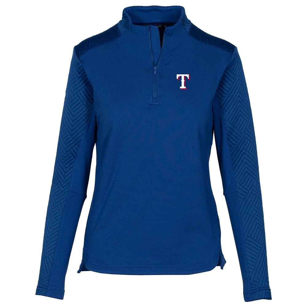 Women's Levelwear Royal Texas Rangers Daybreak Insignia 2.0 Quarter-Zip Pullover Top