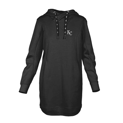 Women's Levelwear  Black Kansas City Royals Cover Insignia 2.0 Hoodie Dress