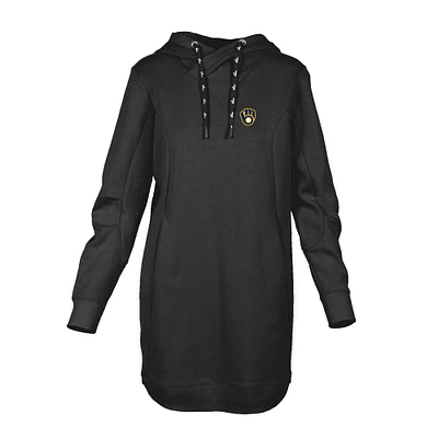 Women's Levelwear  Black Milwaukee Brewers Cover Insignia 2.0 Hoodie Dress