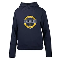 Women's Levelwear  Navy Milwaukee Brewers Evian Pullover Hoodie