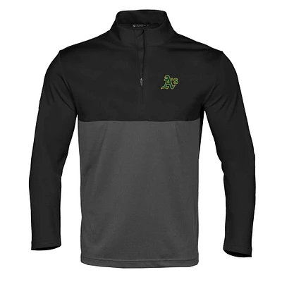Men's Levelwear Black/Charcoal Athletics Pursue Insignia 2.0 Quarter-Zip Pullover Top