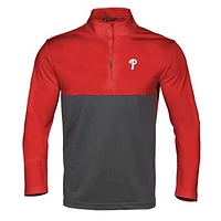 Men's Levelwear  Red/Charcoal Philadelphia Phillies Pursue Insignia 2.0 Quarter-Zip Pullover Top