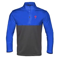 Men's Levelwear  Royal/Charcoal Philadelphia Phillies Pursue Insignia 2.0 Quarter-Zip Pullover Top