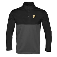 Men's Levelwear  Black/Charcoal Pittsburgh Pirates Pursue Insignia 2.0 Quarter-Zip Pullover Top