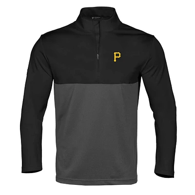 Men's Levelwear  Black/Charcoal Pittsburgh Pirates Pursue Insignia 2.0 Quarter-Zip Pullover Top