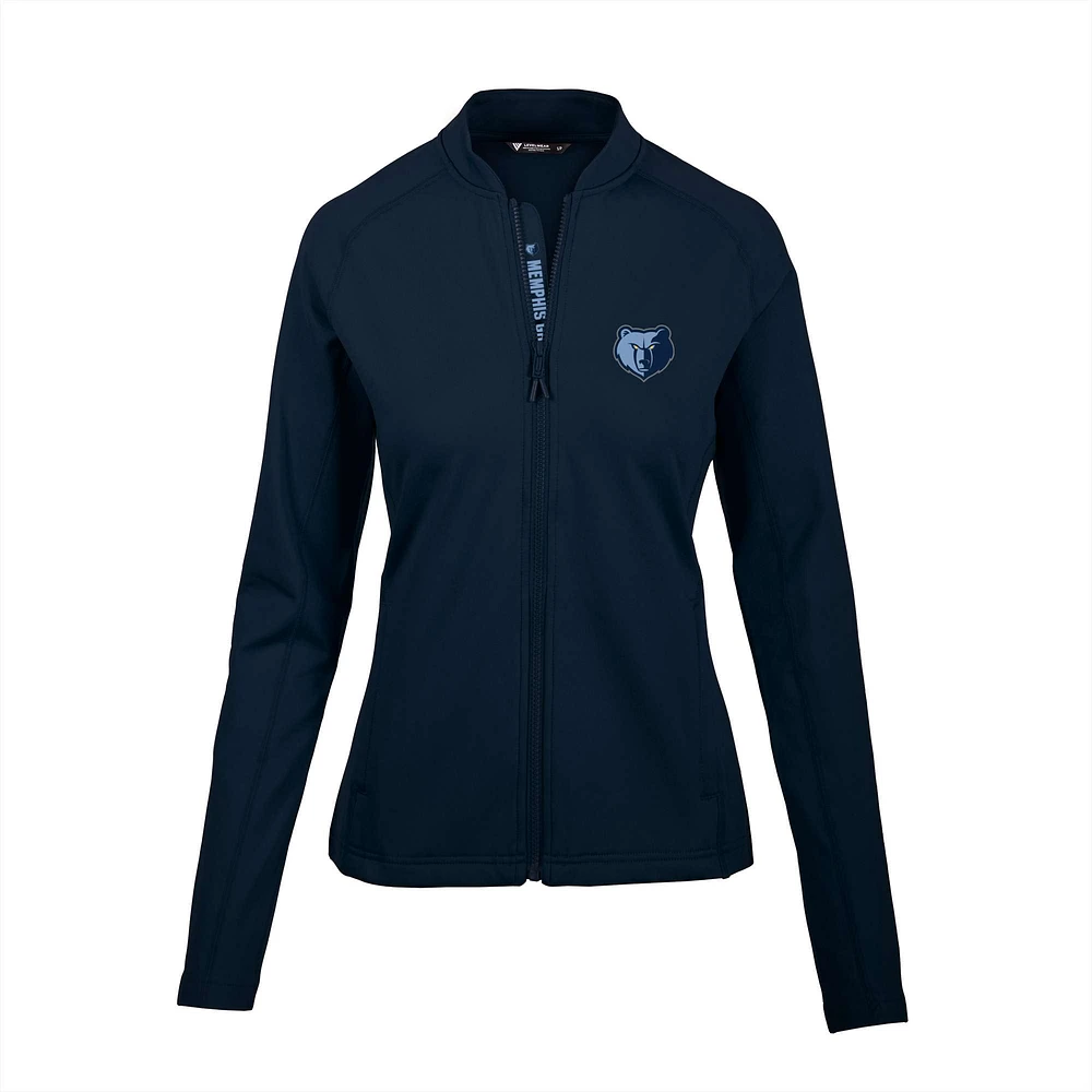 Women's Levelwear Navy Memphis Grizzlies Ezra Insignia Core Full-Zip Jacket