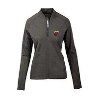 Women's Levelwear  Heather Charcoal Miami Heat Ezra Insignia Core Full-Zip Jacket