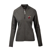Women's Levelwear  Heather Charcoal Miami Heat Ezra Insignia Core Full-Zip Jacket