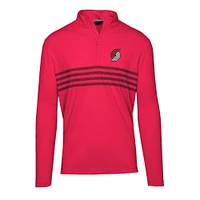 Men's Levelwear  Red Portland Trail Blazers Asher Insignia Core Quarter-Zip Pullover Top