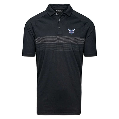 Men's Levelwear  Black Charlotte Hornets Mason Insignia Core Polo