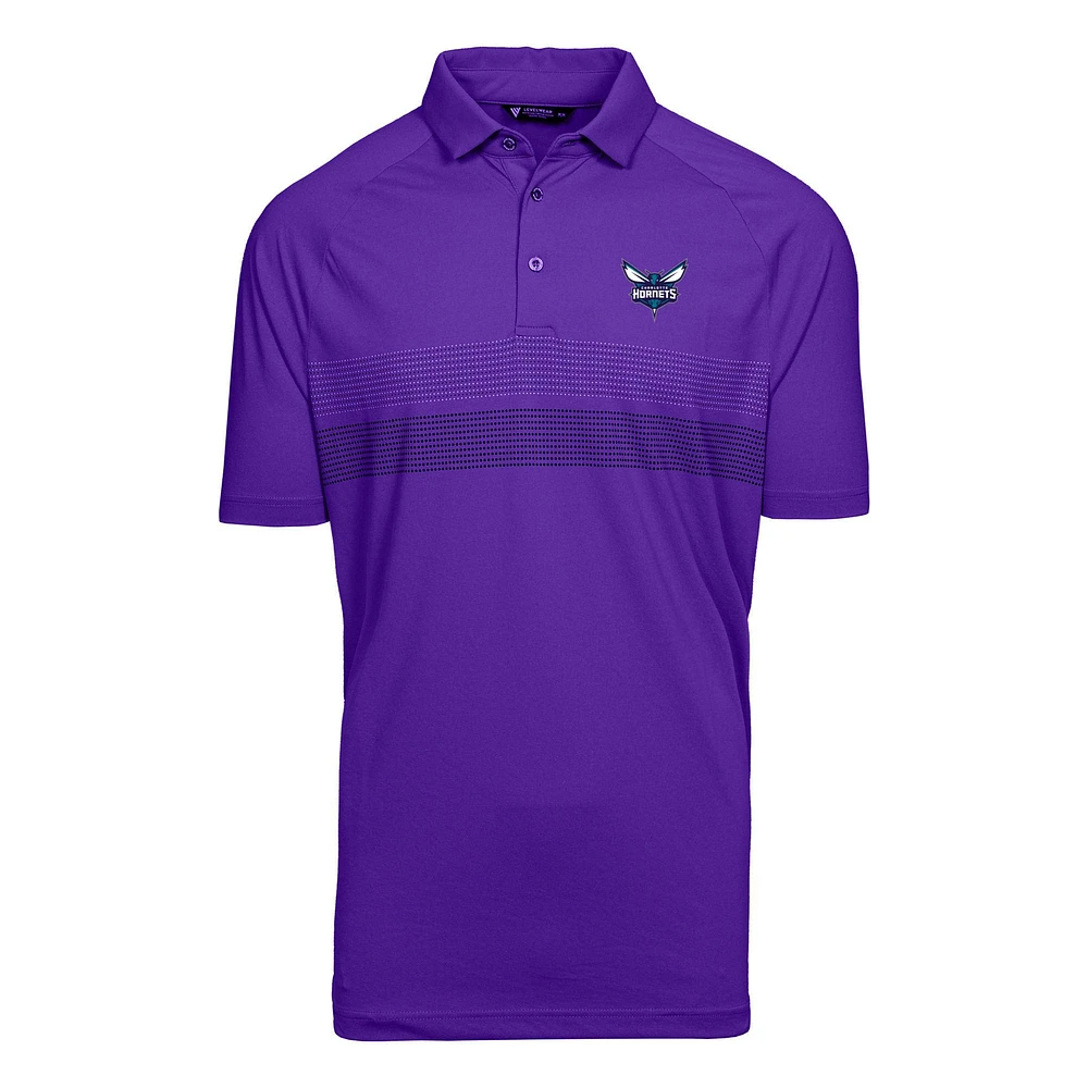 Men's Levelwear Purple Charlotte Hornets Mason Insignia Core Polo