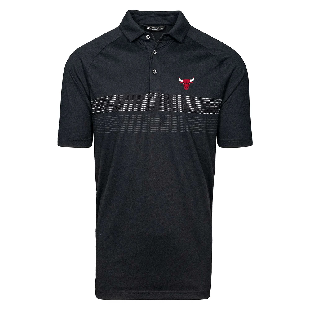Men's Levelwear Black Chicago Bulls Mason Insignia Core Polo