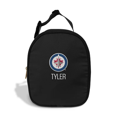 Chad & Jake  Black Winnipeg Jets Personalized Insulated Lunchbox