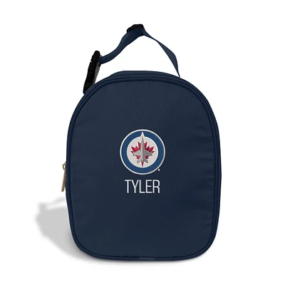 Chad & Jake  Navy Winnipeg Jets Personalized Insulated Lunchbox