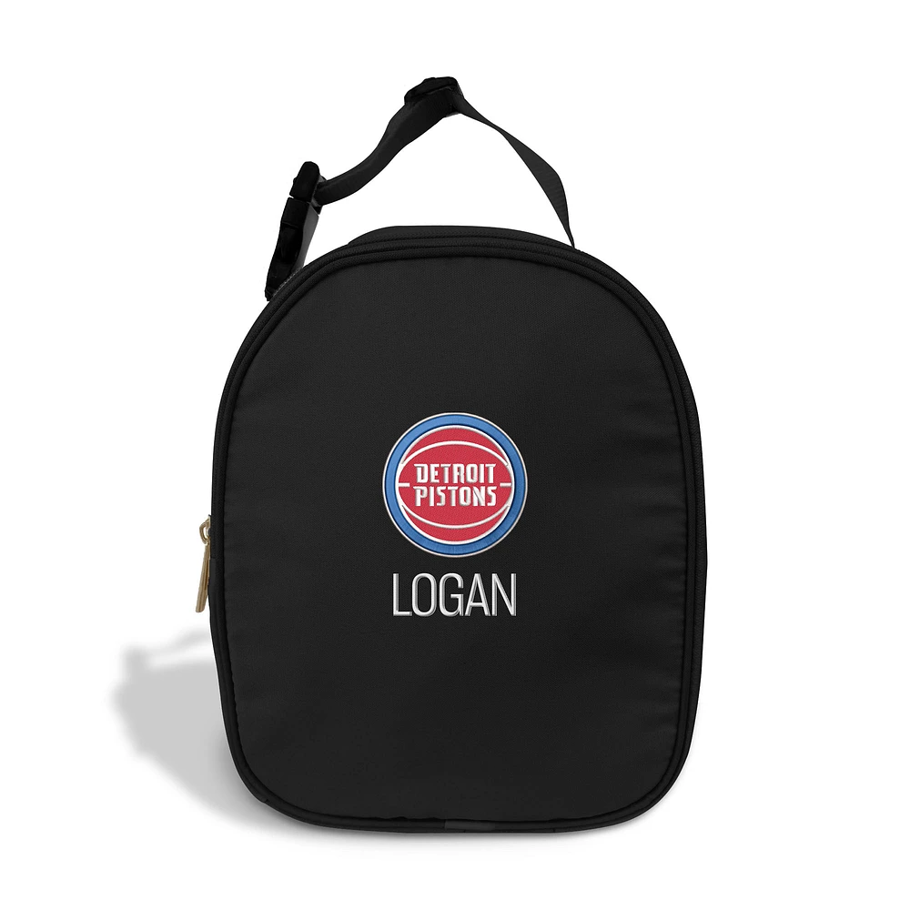 Chad & Jake  Black Detroit Pistons Personalized Insulated Lunchbox