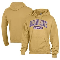 Men's Comfort Wash  Gold Alcorn State Braves Lightweight Fleece Pullover Hoodie