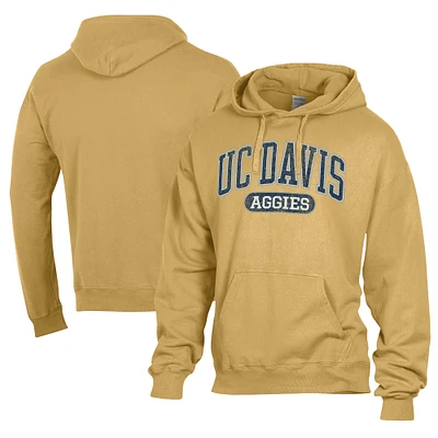 Men's Comfort Wash  Gold UC Davis Aggies Lightweight Fleece Pullover Hoodie
