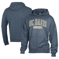 Men's Comfort Wash  Navy UC Davis Aggies Lightweight Fleece Pullover Hoodie