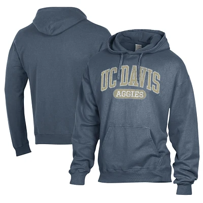 Men's Comfort Wash  Navy UC Davis Aggies Lightweight Fleece Pullover Hoodie