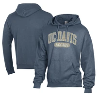 Men's Comfort Wash  Navy UC Davis Aggies Lightweight Fleece Pullover Hoodie