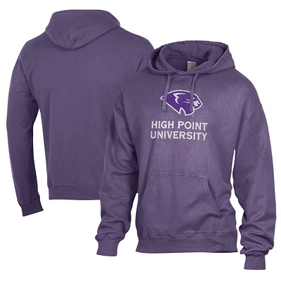 Men's Comfort Wash  Purple High Point Panthers Lightweight Fleece Pullover Hoodie