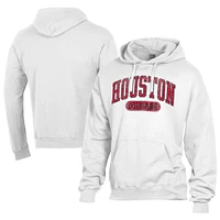 Men's Comfort Wash  White Houston Cougars Lightweight Fleece Pullover Hoodie
