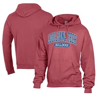 Men's Comfort Wash  Red Louisiana Tech Bulldogs Lightweight Fleece Pullover Hoodie