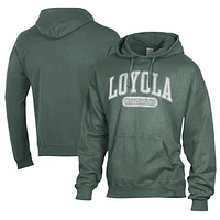 Men's Comfort Wash  Green Loyola Greyhounds Lightweight Fleece Pullover Hoodie