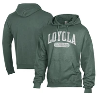 Men's Comfort Wash  Green Loyola Greyhounds Lightweight Fleece Pullover Hoodie