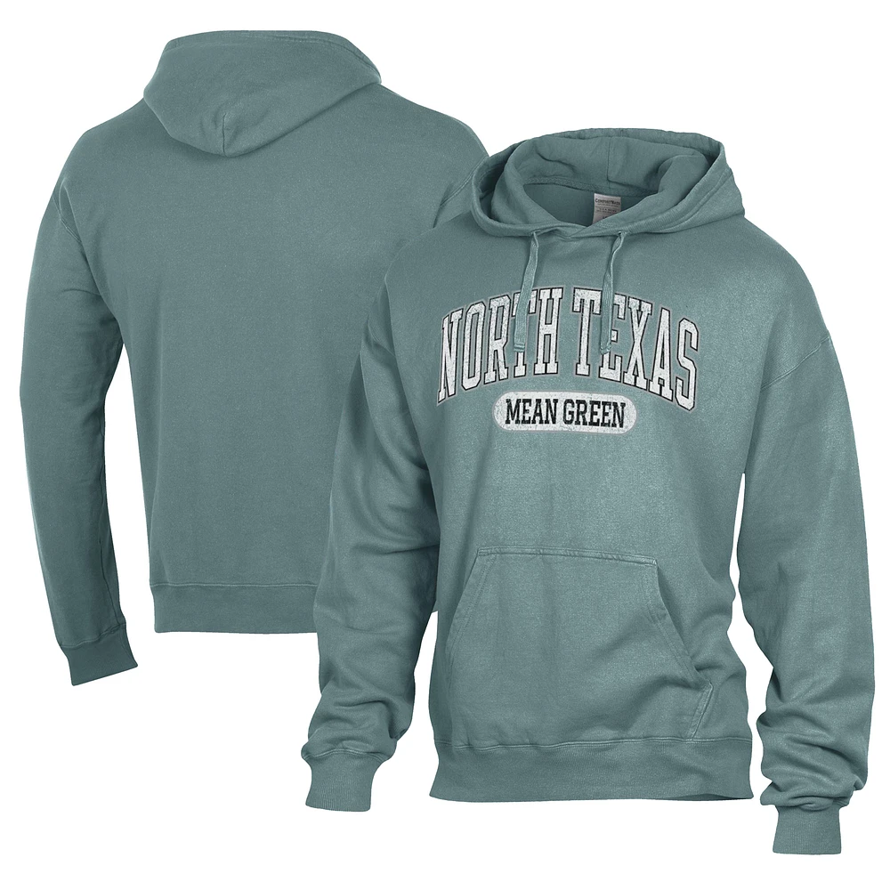 Men's Comfort Wash Green North Texas Mean Lightweight Fleece Pullover Hoodie