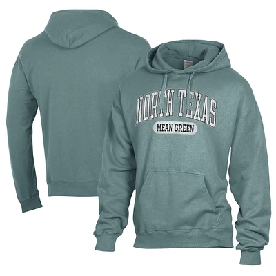Men's Comfort Wash Green North Texas Mean Lightweight Fleece Pullover Hoodie