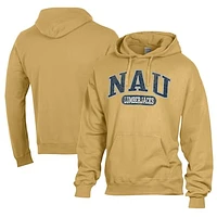 Men's Comfort Wash  Gold Northern Arizona Lumberjacks Lightweight Fleece Pullover Hoodie