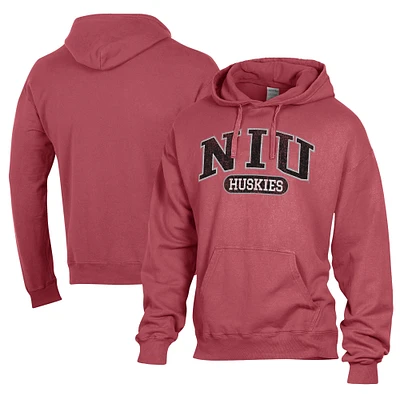Men's Comfort Wash  Cardinal Northern Illinois Huskies Lightweight Fleece Pullover Hoodie