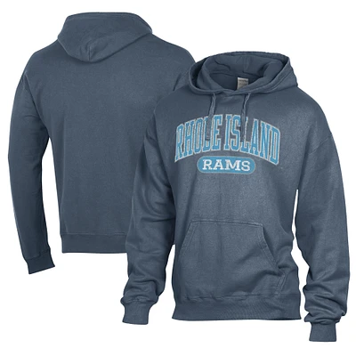 Men's Comfort Wash  Navy Rhode Island Rams Lightweight Fleece Pullover Hoodie