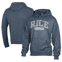Men's Comfort Wash  Navy Rice Owls Lightweight Fleece Pullover Hoodie