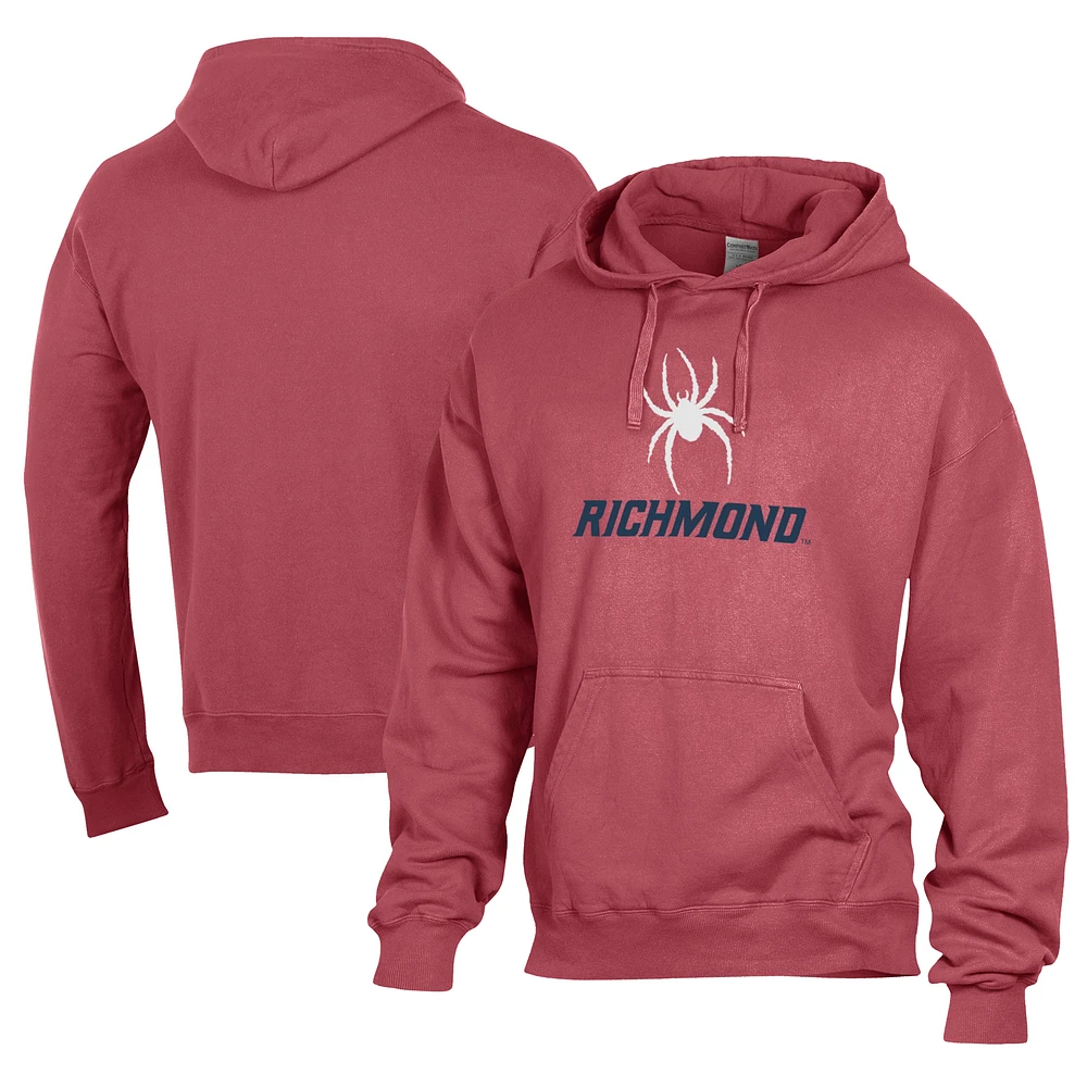 Men's Comfort Wash Red Richmond Spiders Lightweight Fleece Pullover Hoodie