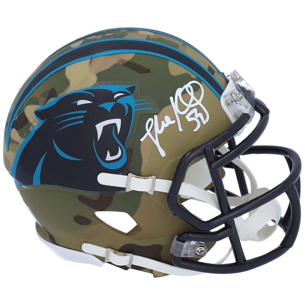 Luke Kuechly Carolina Panthers Autographed Riddell Speed Camo Alternate Mini Helmet